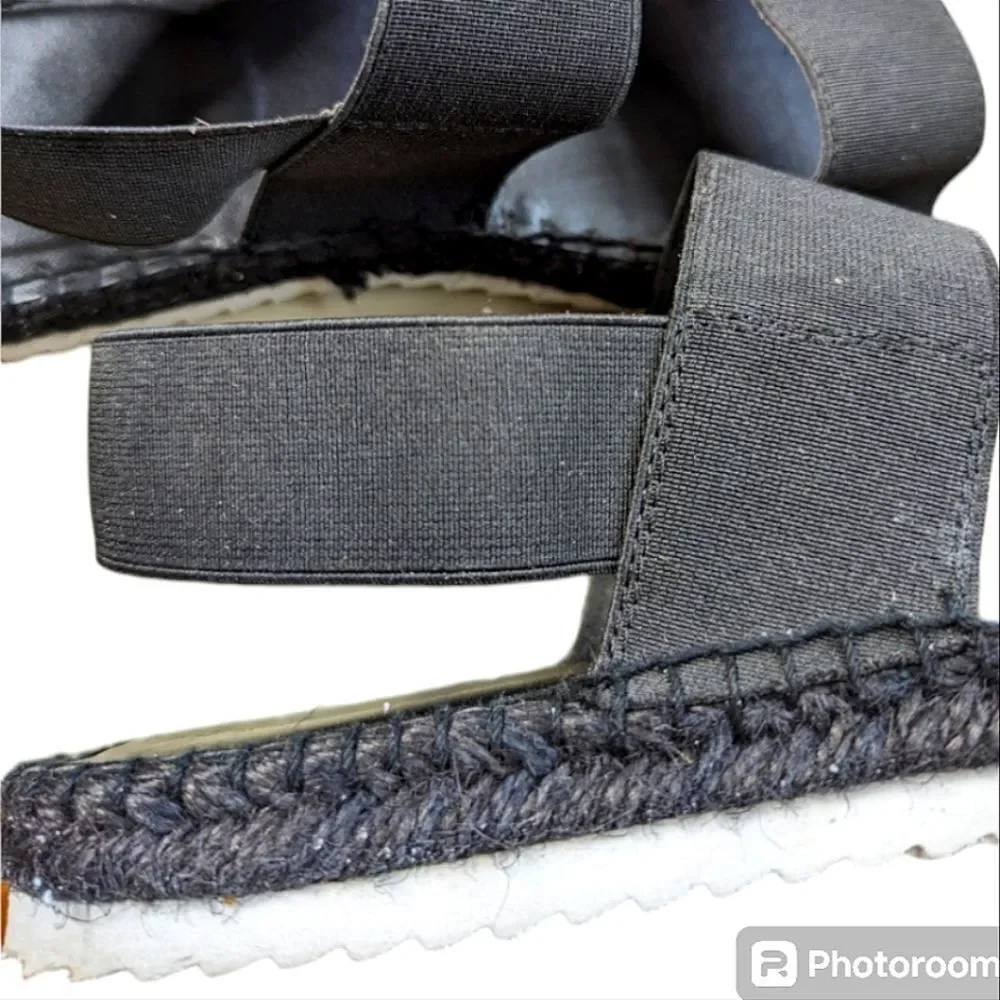 A New Day Black Elastic Strap Espidrelles size 9.5